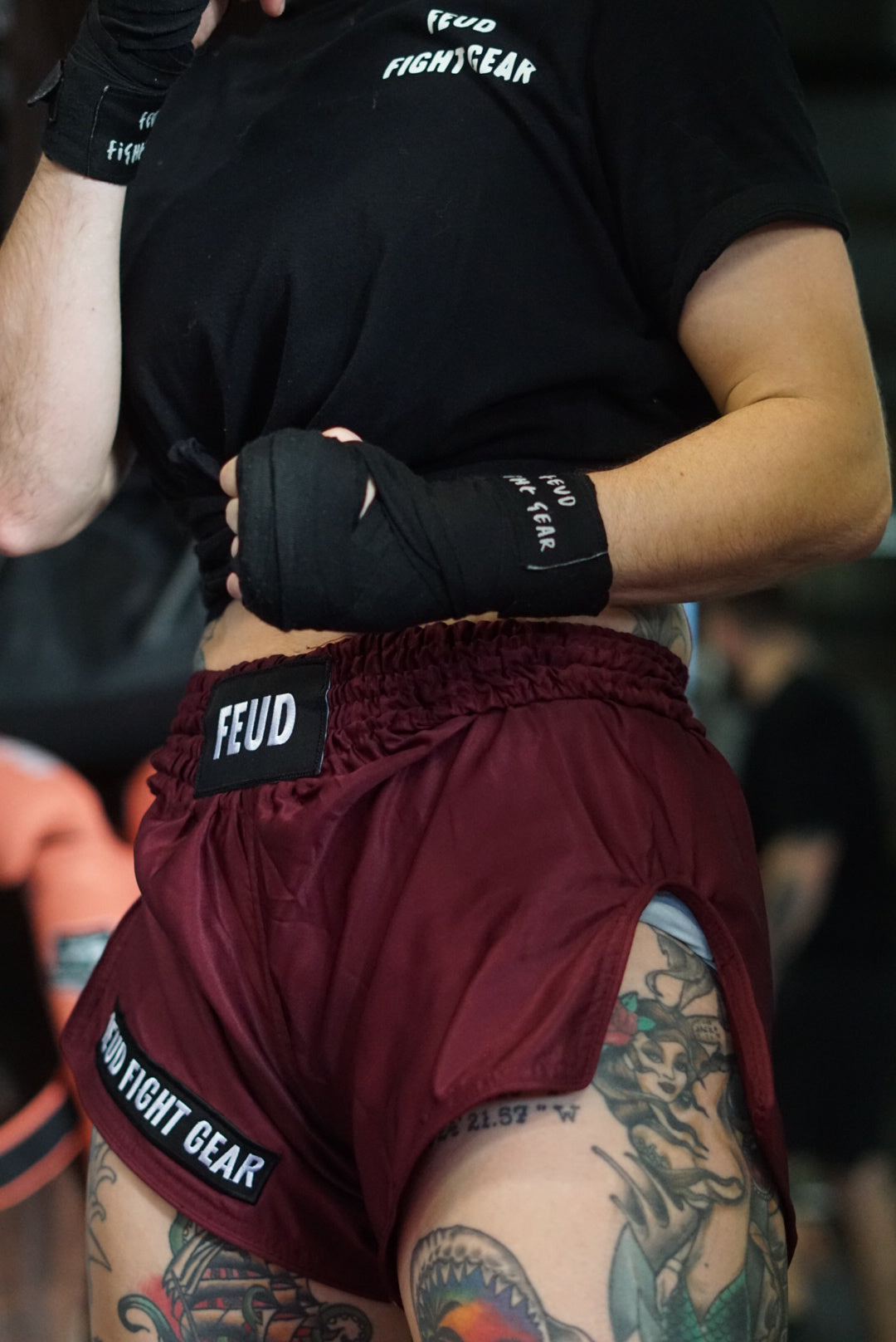 Burgundy Muay Thai shorts