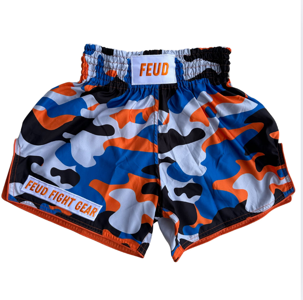 Orange & Blue Camo Thai Shorts