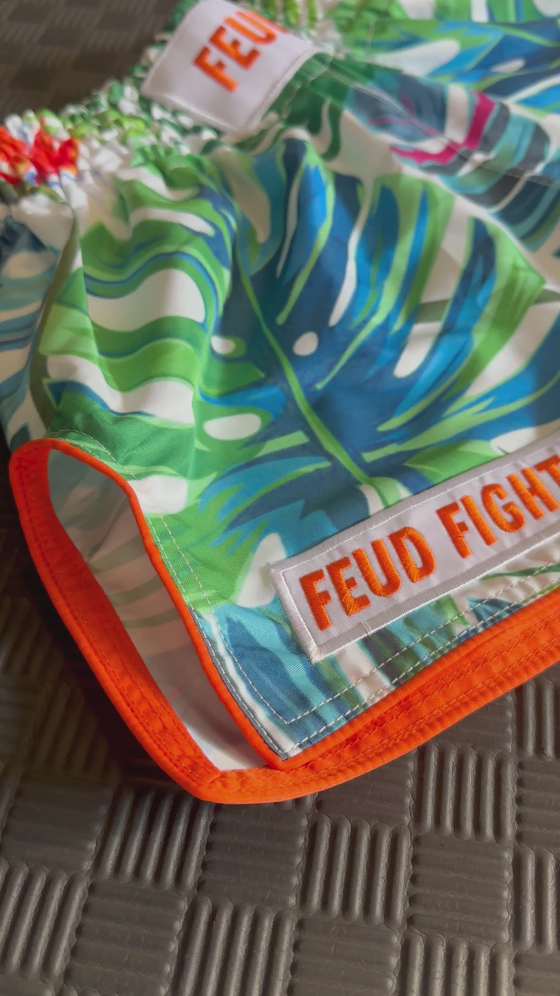 Video showcasing the Paradise Print Muay Thai shorts