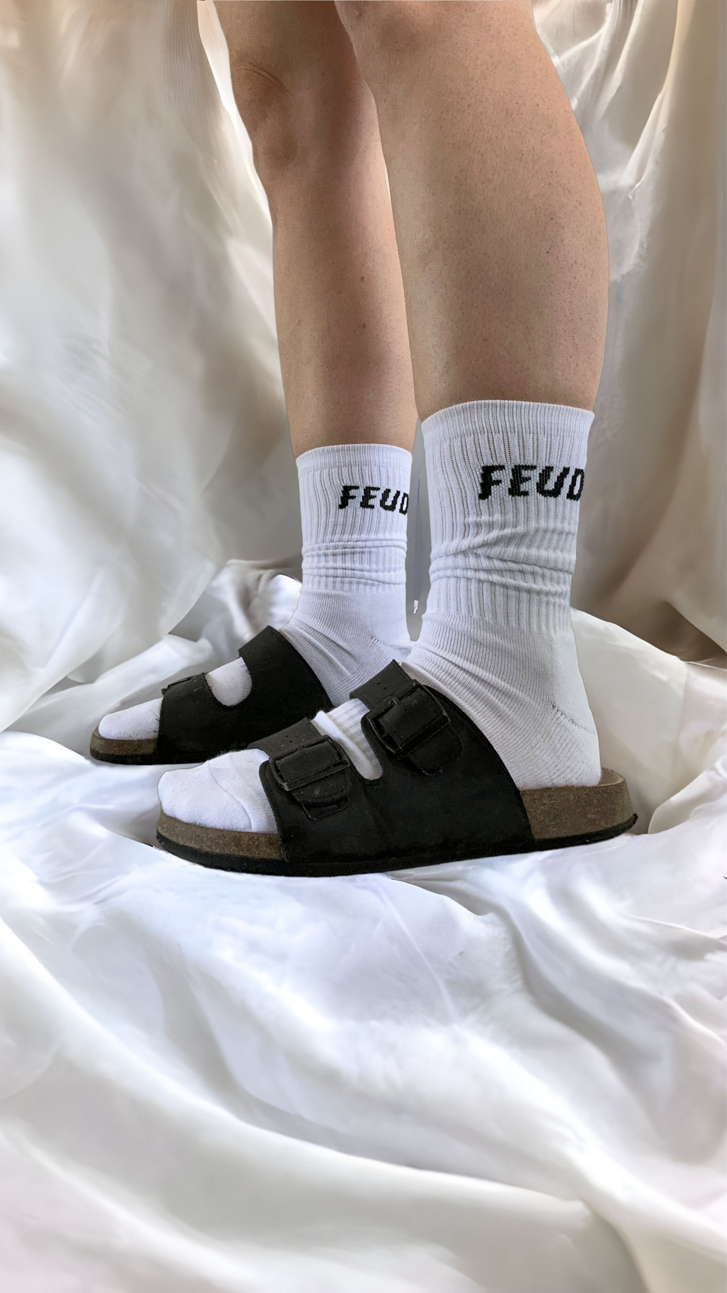 Durable, breathable Muay Thai training sock with logo on side and terry sole