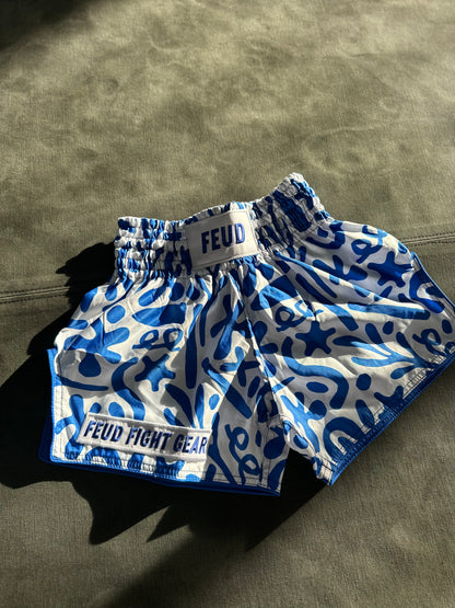 Blue Matisse Print Thai Shorts
