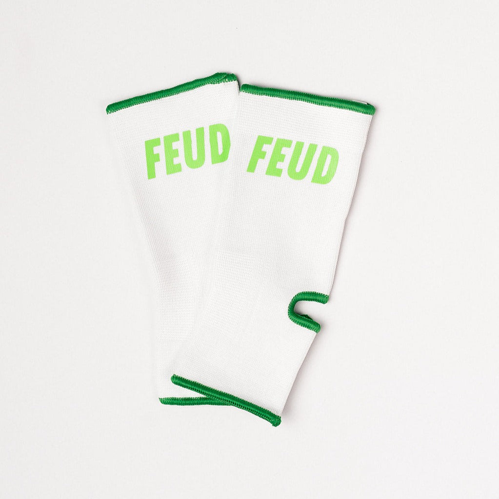 Green and White Ankle Guards
